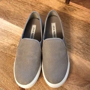 Gray Steve Madden Slip-Ons